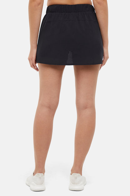 Hazel Woven Skort, alternate angle view, showing visible design features and texture of the soft knit fabric. 
