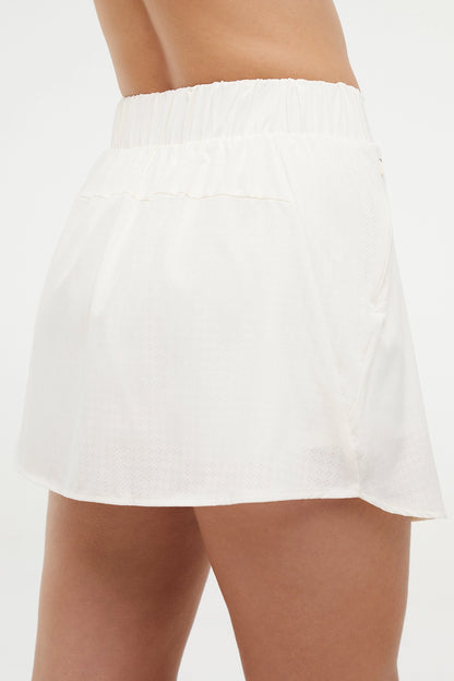 Hazel Woven Skort, alternate angle view, showing visible design features and texture of the soft knit fabric. 