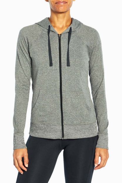 Mona Jacket, alternate angle view, showing visible design features and texture of the smooth woven fabric.