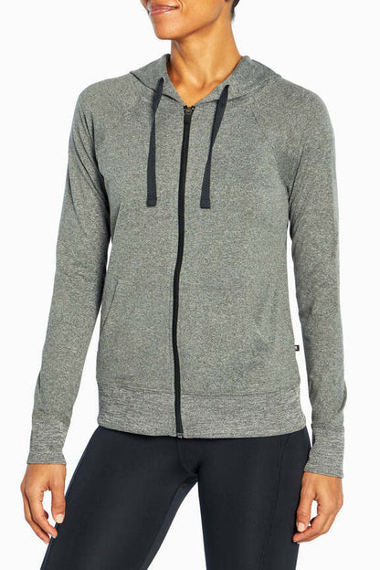 Mona Jacket, alternate angle view, showing visible design features and texture of the smooth woven fabric.