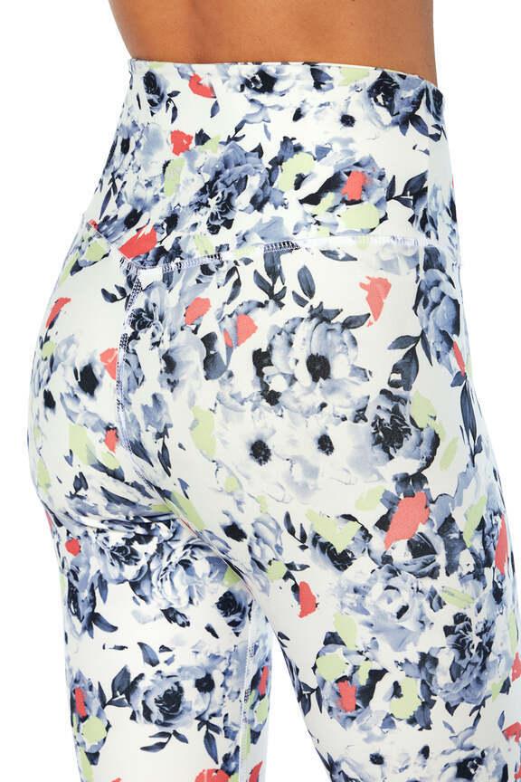 Zen Ankle Legging, alternate angle view, showing visible design features and texture of the stretch knit fabric.. 