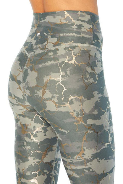 Zen Ankle Legging, alternate angle view, showing visible design features and texture of the stretch knit fabric.. 