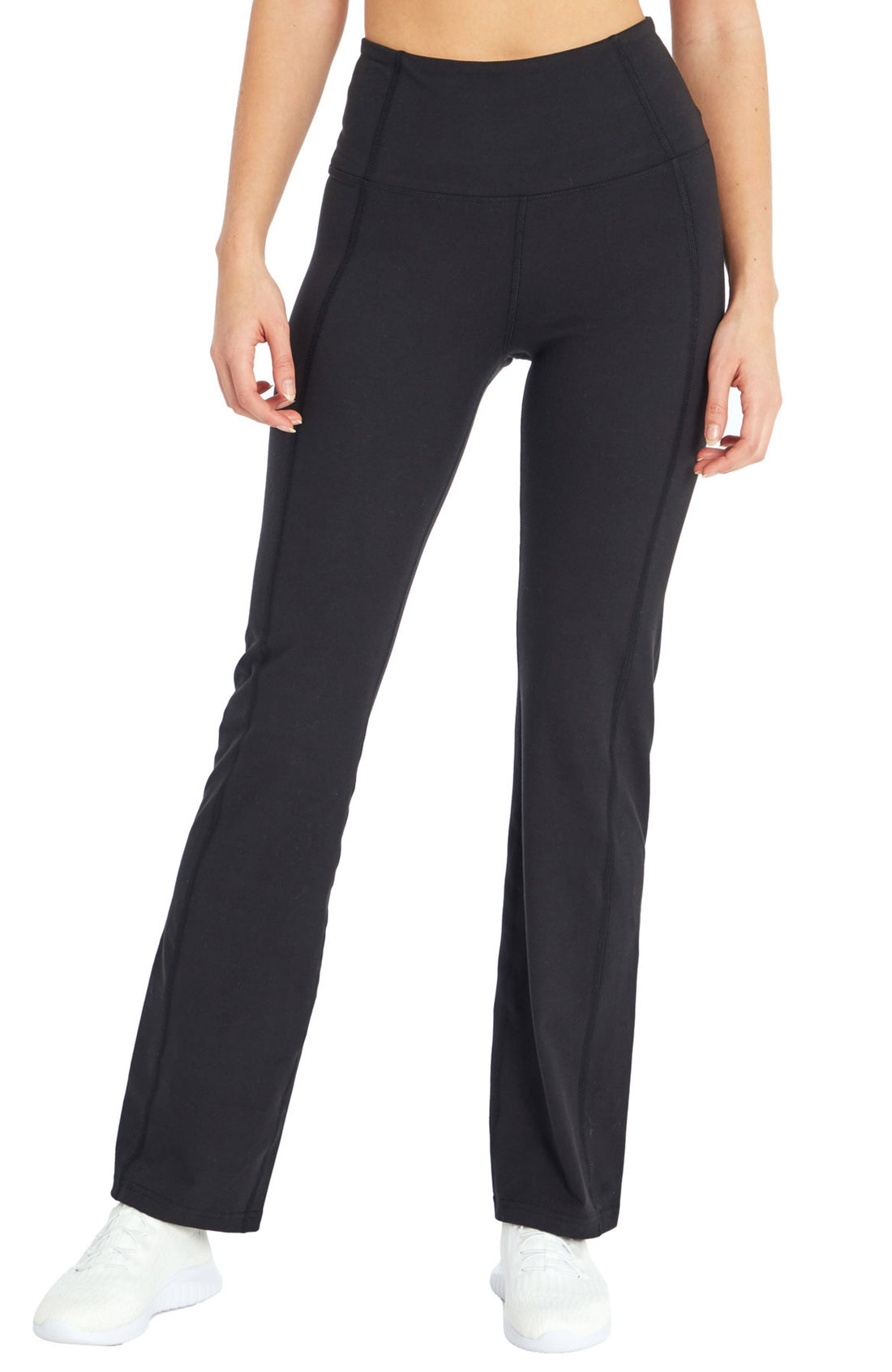 Sophia High Rise Tummy Control Slim Boot Pants, front view, showing visible design features and texture of the durable stretch fabric..