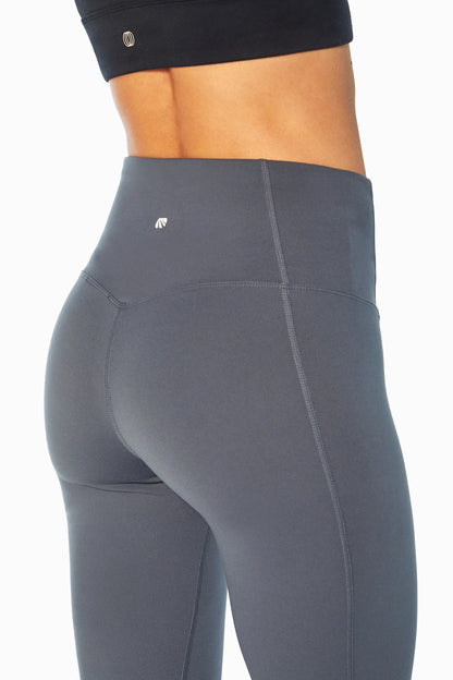 Sophia High Rise Tummy Control Slim Boot Pants - Turbulence, back view, showing visible design features and texture of the durable stretch fabric.. 