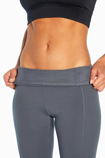 Sophia High Rise Tummy Control Slim Boot Pants - Turbulence, side view showing pocket placement, showing visible design features and texture of the.. 