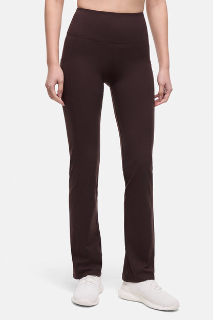 Eclipse Side Pocket Tummy Control Yoga Pant - Black Coffee