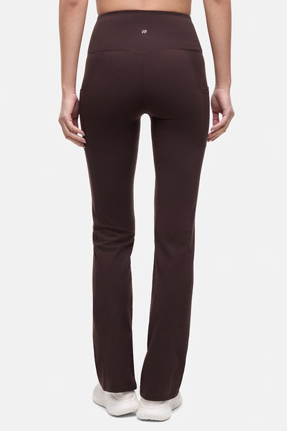 Eclipse Side Pocket Tummy Control Yoga Pant - Black Coffee