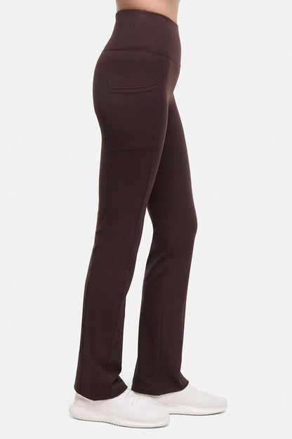 Eclipse Side Pocket Tummy Control Yoga Pant - Black Coffee