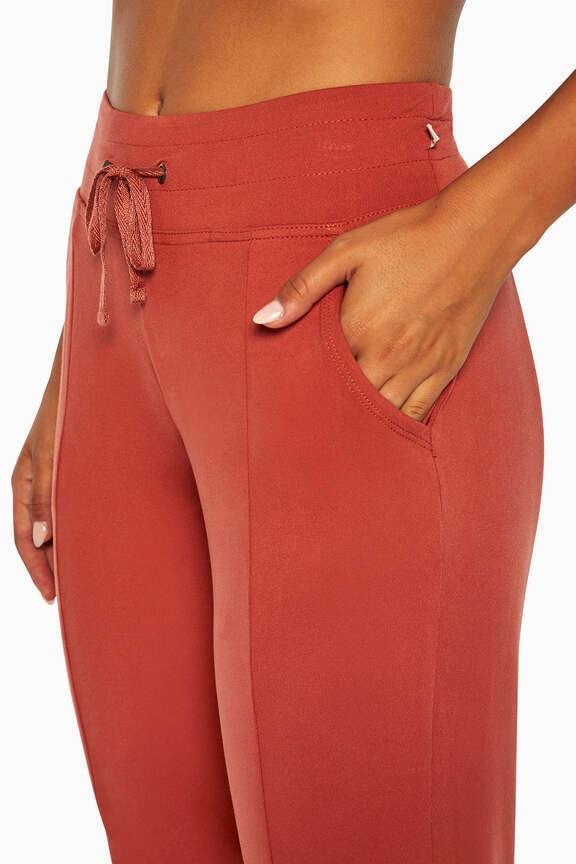 Mona Jogger, alternate angle view, showing visible design features and texture of the soft knit fabric.. 