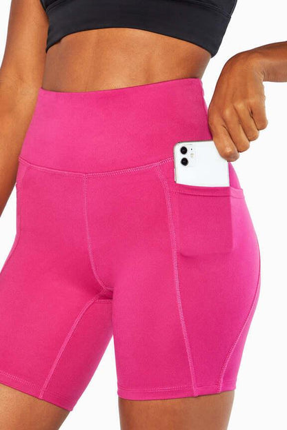 Luna Side Pocket Short, alternate angle view, showing visible design features and texture of the soft knit fabric.. 