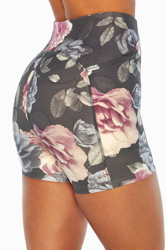 Emma Side Pocket Short, alternate angle view, showing visible design features and texture of the soft knit fabric.. 