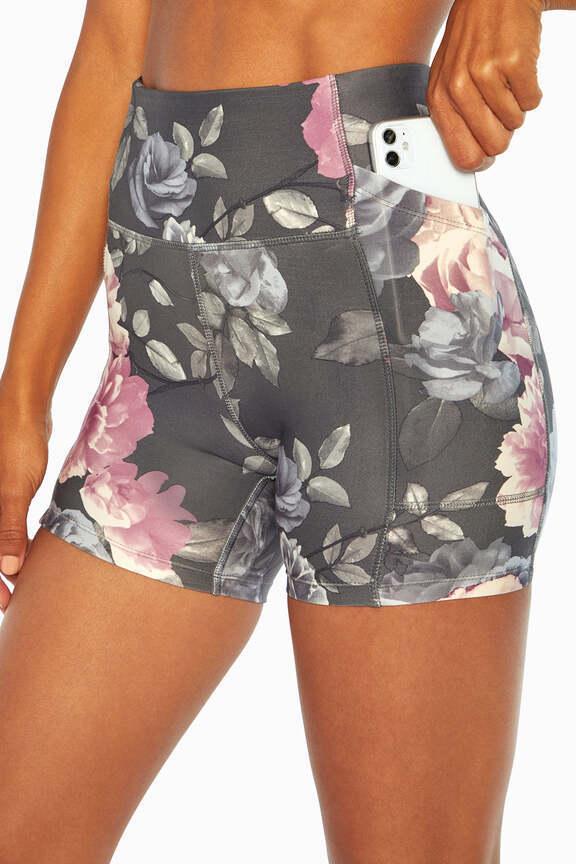 Emma Side Pocket Short, alternate angle view, showing visible design features and texture of the soft knit fabric.. 