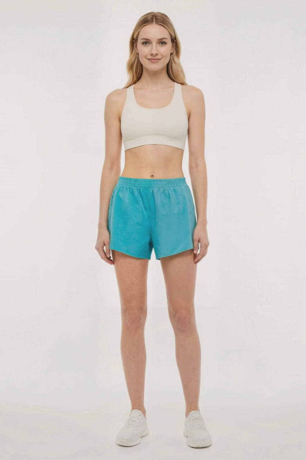 Victoria Short - Agate Green, alternate angle view, showing visible design features and texture of the soft knit fabric.