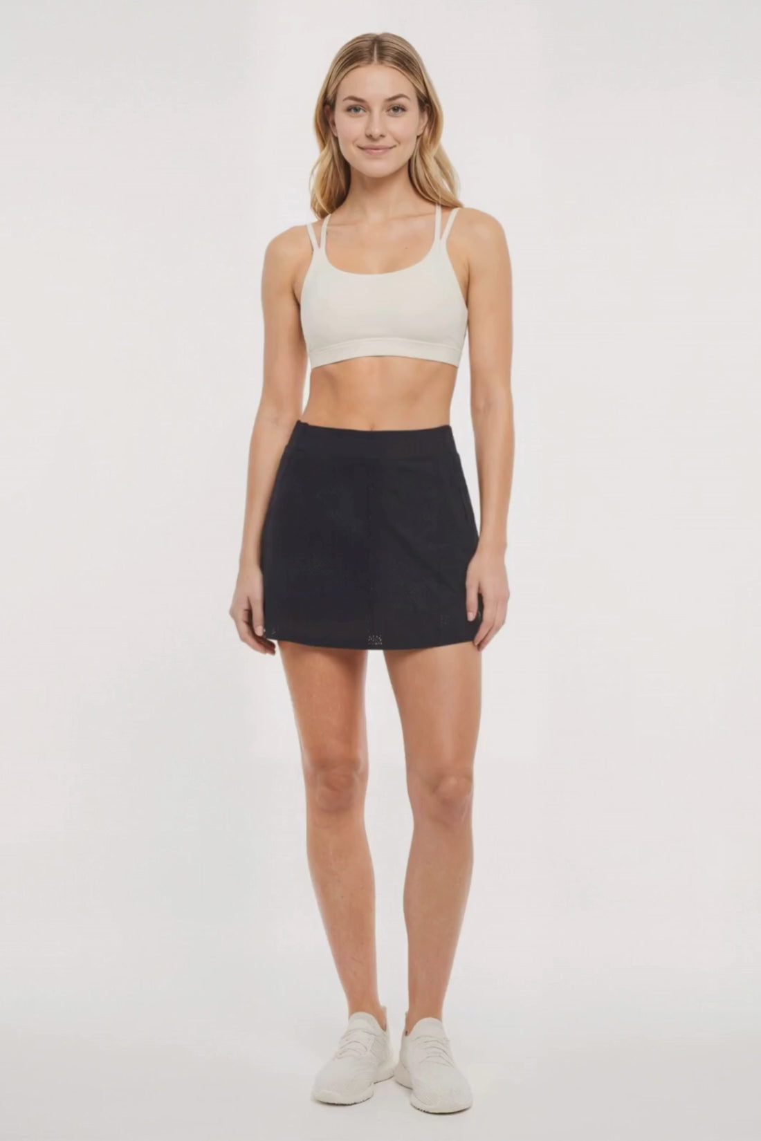 Hazel Woven Skort, alternate angle view, showing visible design features and texture of the soft knit fabric. 