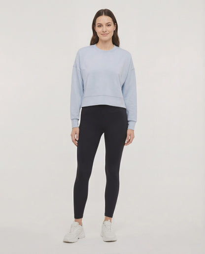 Becky Long Sleeve Crew Neck, alternate angle view, showing visible design features and texture of the soft knit fabric. 