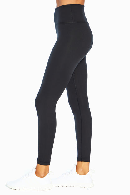 Balance Collection Easy Legging, alternate angle view, showing visible design features and texture of the stretch knit fabric.. 