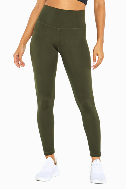 Balance Collection Easy Legging, alternate angle view, showing visible design features and texture of the stretch knit fabric.. 