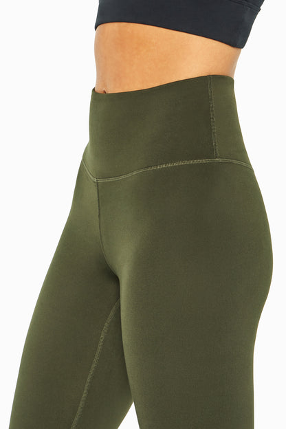 Balance Collection Easy Legging, alternate angle view, showing visible design features and texture of the stretch knit fabric.. 