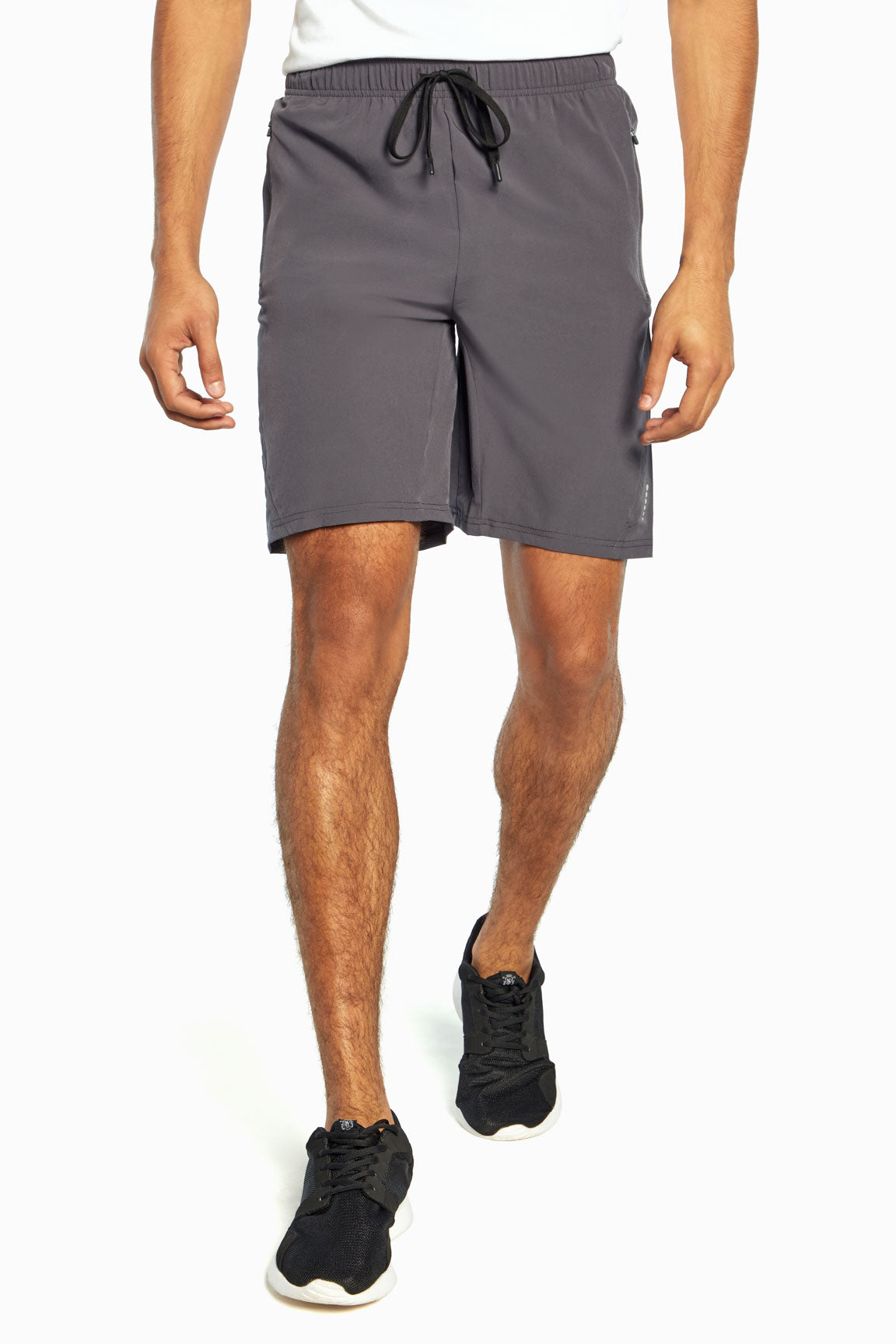 Balance Collection For Men Energy Grey Short, front view, showing visible design features and texture of the soft knit fabric. #color_periscope