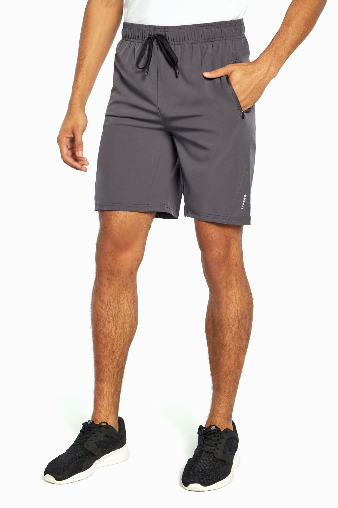 Balance Collection For Men Energy Grey Short, front view, showing visible design features and texture of the soft knit fabric. #color_periscope