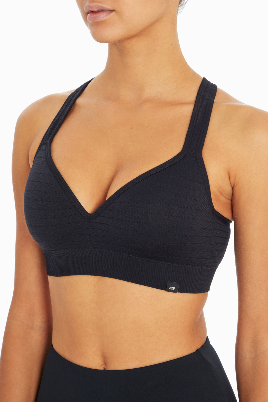 Johanna Seamless Molded Sports Bra, front view, showing visible design features and texture of the soft knit fabric..