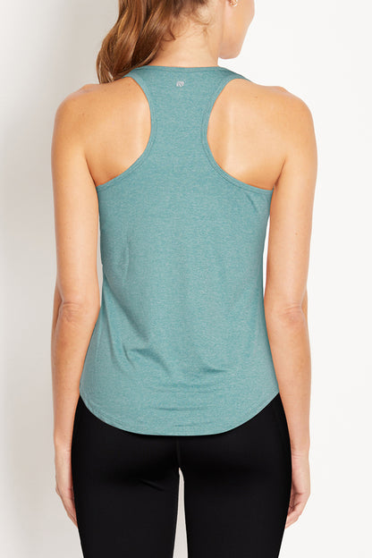 Motion Tank, alternate angle view, showing visible design features and texture of the soft knit fabric.. 